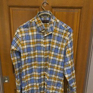 Robert Talbott large blue and yellow shirt